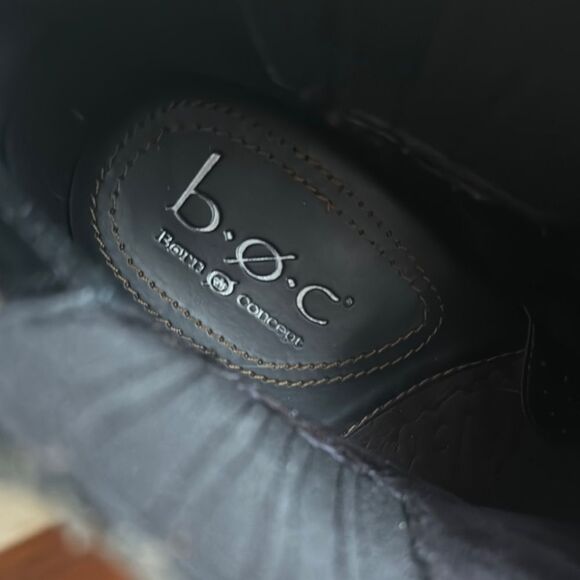 b.o.c. Black & Brown Western Ankle Boots with Chunky Heel Sz 9 - Picture 3 of 12